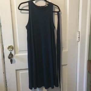 LOFT Teal, Sleeveless Swing Dress with Belt/Tie
